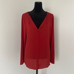 NWOT Noir Burnt Orange Long Sleeve Blouse Size Medium